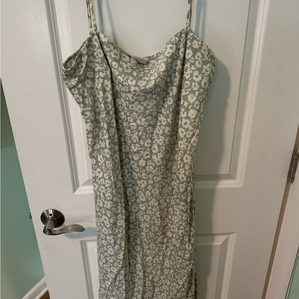 Green Flower Slip Dress